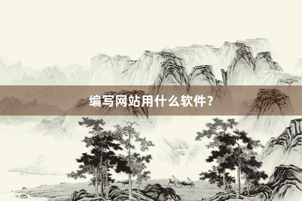 编写网站用什么软件？